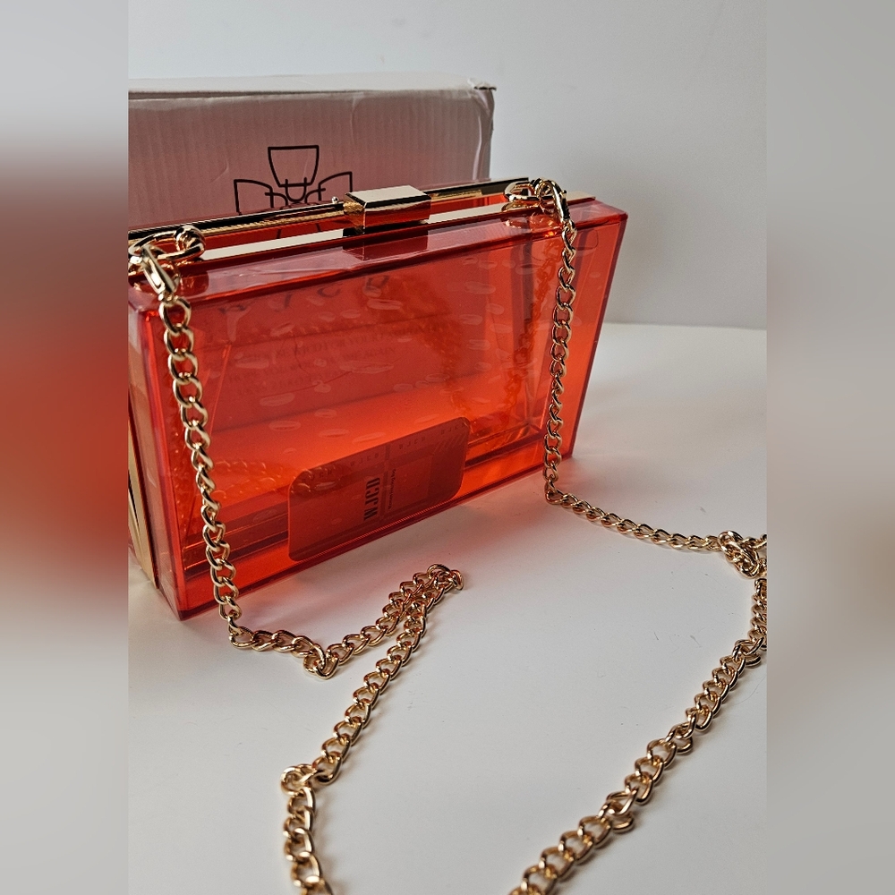 Red Acrylic Clear Clutch